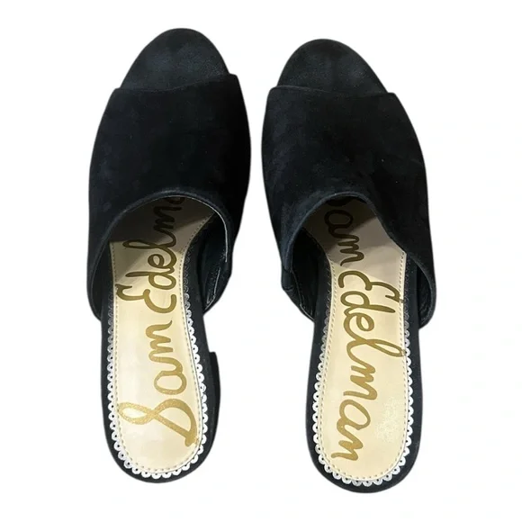 Sam Edelman Women's Orlie Suede Open-Toe Block-Heel Mules Black Size 8.5 - Picture 9 of 12